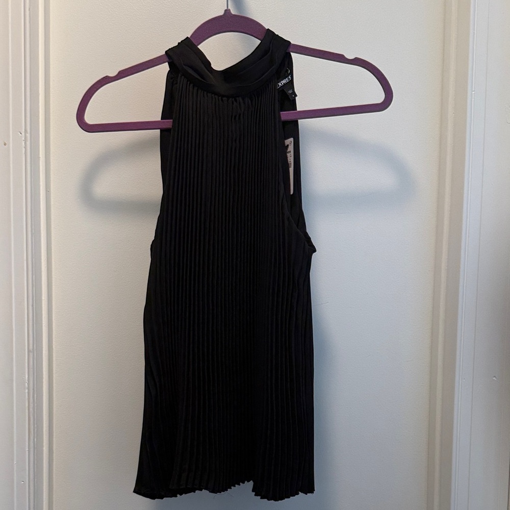 Express Black Pleated Blouse